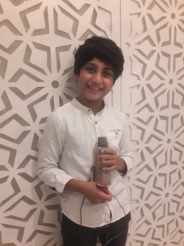 Eight-year-old from Trio World Academy develops a sanitiser capsule to curb COVID using recycled products