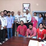 Prof K Mohan Director GITAM School Of Architecture and GITAM Vice Chancellor Professor Dayananda Siddavattam with the IGBC Green Champion Award