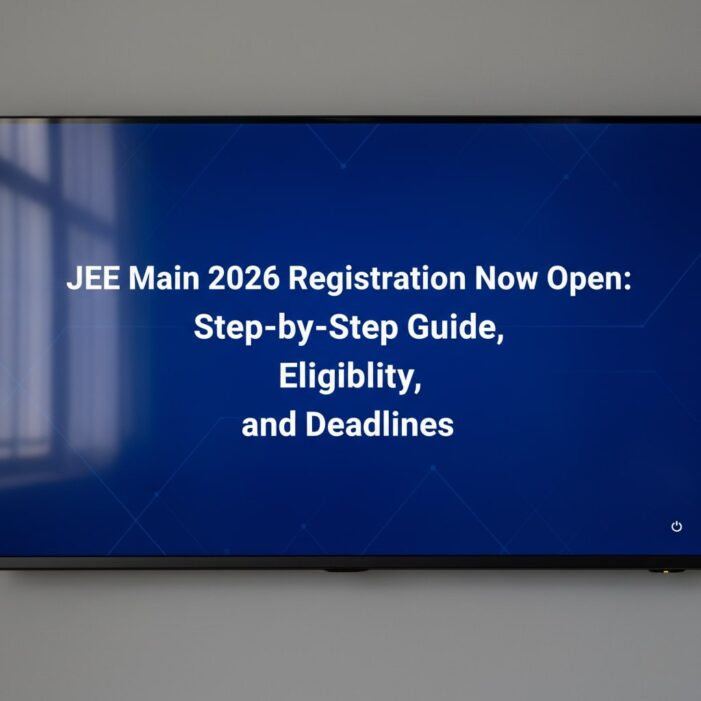 JEE Main 2026 Registration Now Open: Step-by-Step Guide, Eligibility, and Deadlines