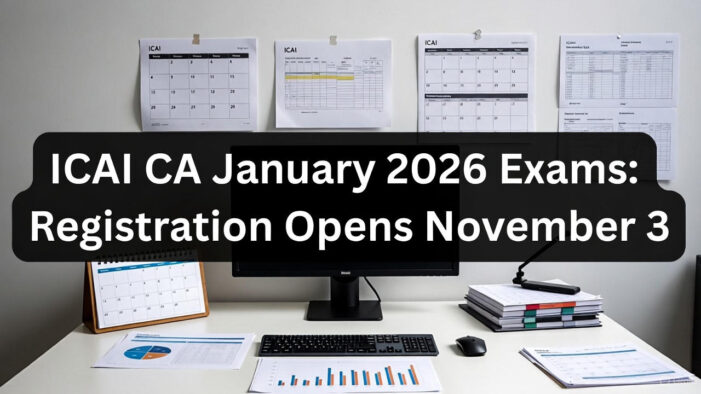 ICAI CA January 2026 Exams: Registration Opens November 3 – Your Complete Guide to Dates, Fees, and Application Process