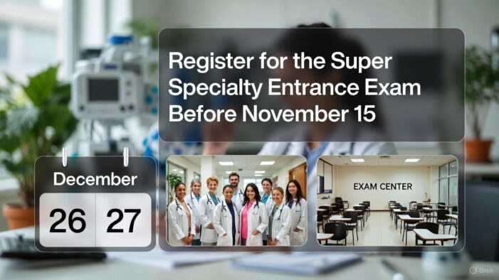 Last Call: Register for the Super Specialty Entrance Exam Before November 15!