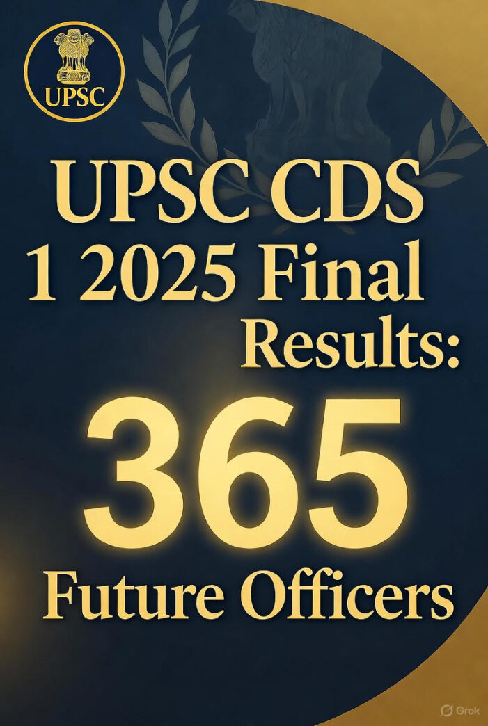UPSC CDS 1 2025 Final Results: 365 Future Officers Clear Written + SSB Hurdle
