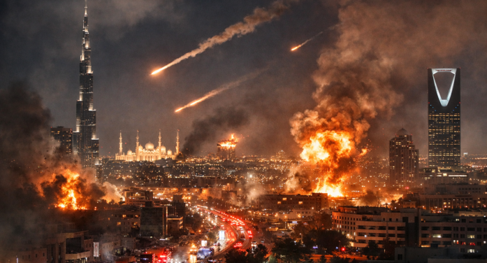 Iran Launches Retaliatory Strikes Across Gulf Cities After U.S.–Israel Offensive