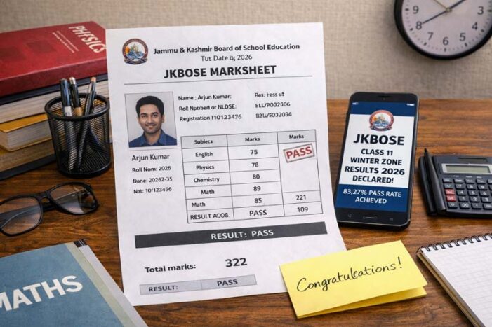 JKBOSE Class 11 Winter Zone Results 2026 Declared: 83.27% Pass Rate Achieved