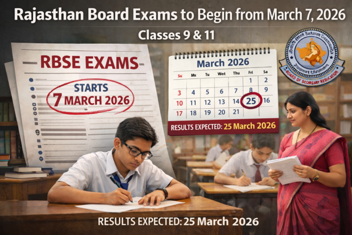 Rajasthan Board Exam Schedule Updated for Classes 9 and 11