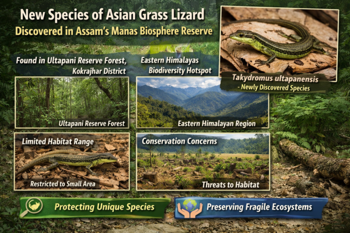 New Species of Asian Grass Lizard Discovered in Assam’s Manas Biosphere Reserve