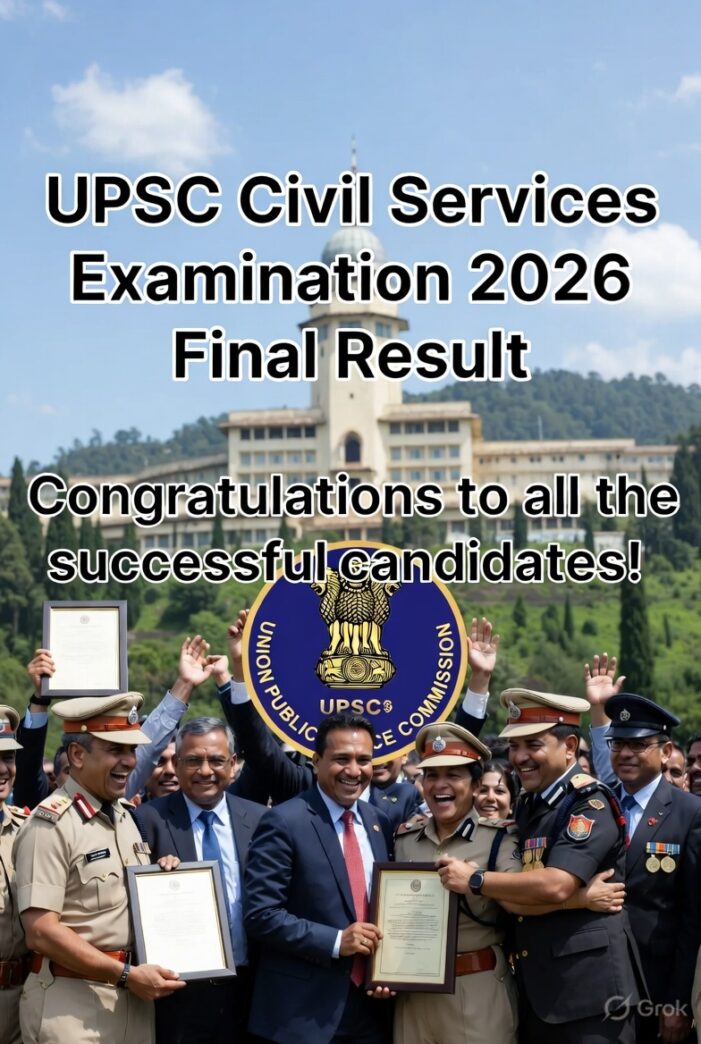 UPSC Civil Services Examination 2026 Final Results Declared