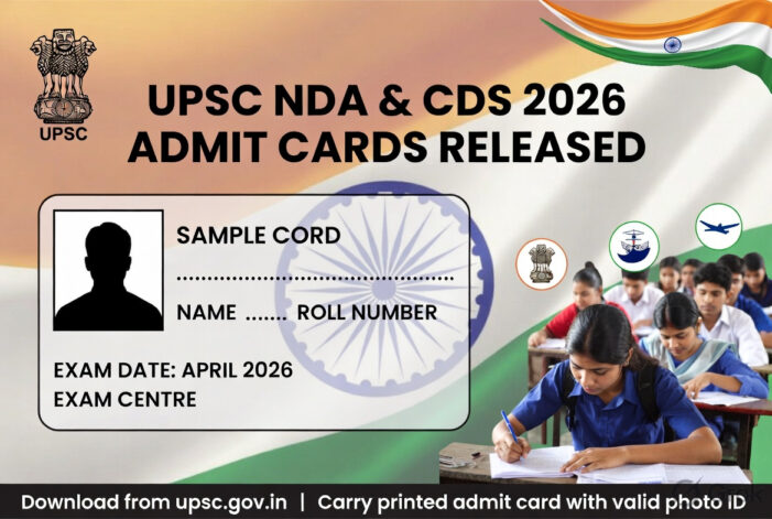 UPSC NDA & CDS Admit Cards Released