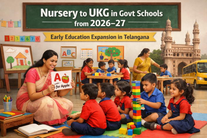 Early Education Expansion in Telangana: Govt Schools to Introduce Nursery to UKG from 2026–27