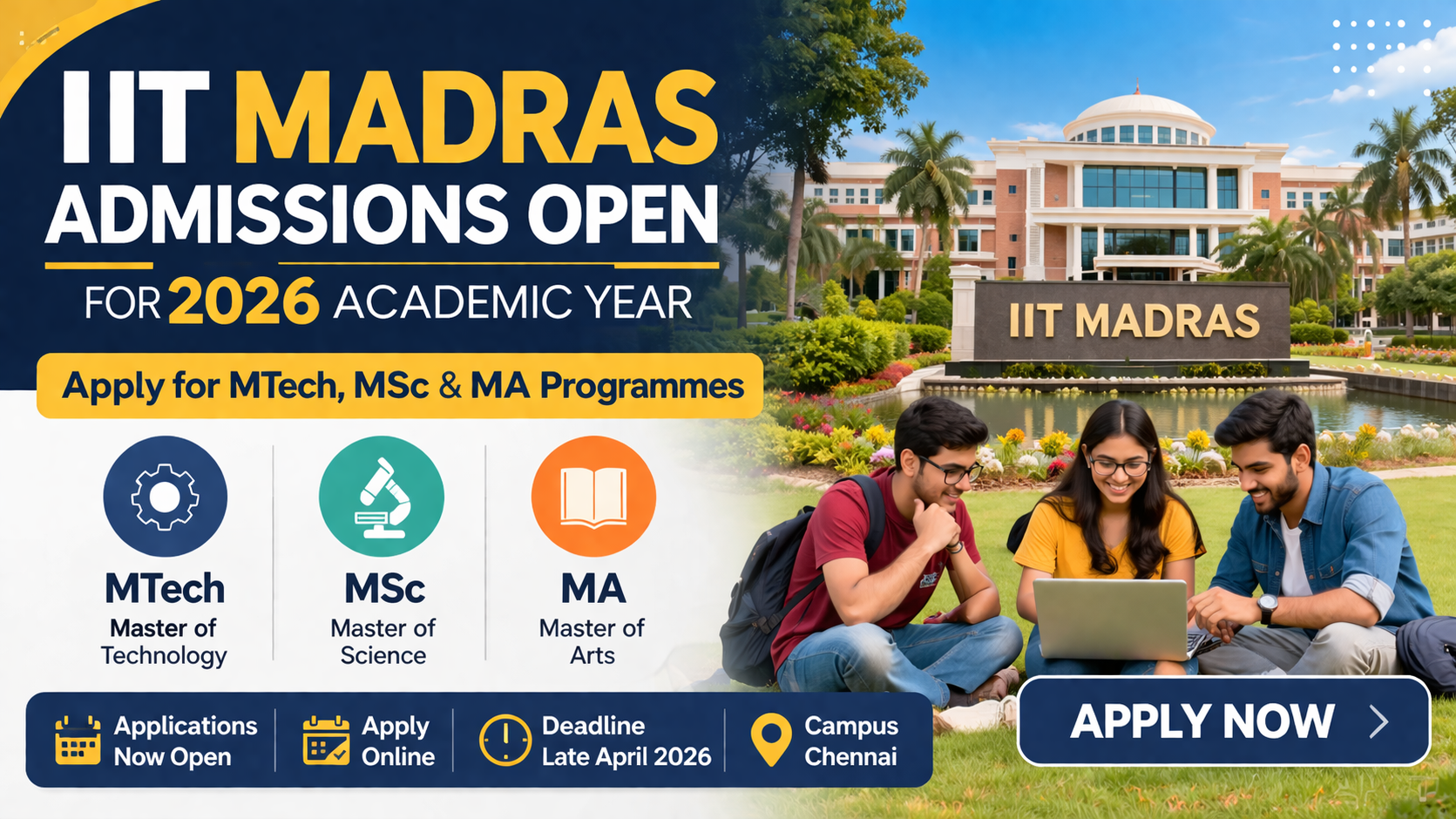 IIT Madras Admissions Open for 2026 Academic Year - Education News India