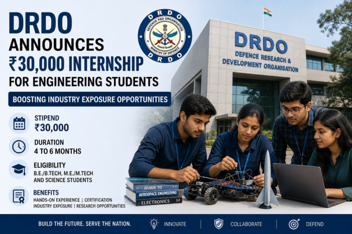 DRDO Announces ₹30,000 Internship for Engineering Students