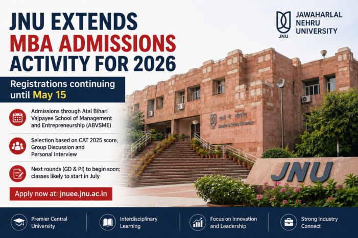 JNU Extends MBA Admission Registrations Until May 15