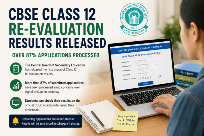 CBSE Class 12 Re-evaluation Results Released; Over 87% Applications Processed