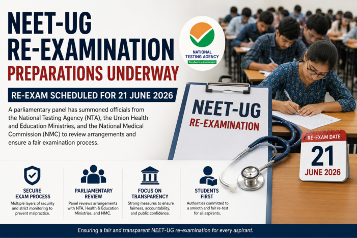 NEET-UG Re-Examination Preparations Intensify as Parliamentary Panel Reviews Readiness