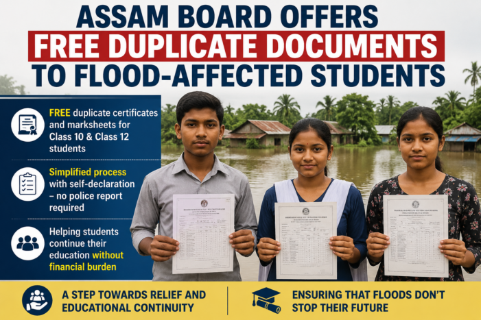 Assam Board to Provide Free Duplicate Academic Documents for Flood-Affected Students