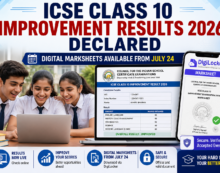 ICSE Class 10 Improvement Results 2026 Declared; Digital Marksheets Available from July 24