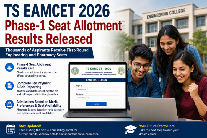 TS EAMCET 2026 Phase-1 Seat Allotment Results Released