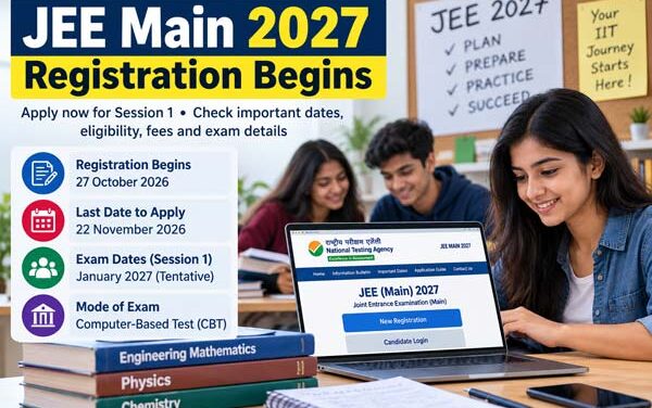 JEE Main 2027 Registration Begins: Check Application Deadline, Exam Dates and Eligibility
